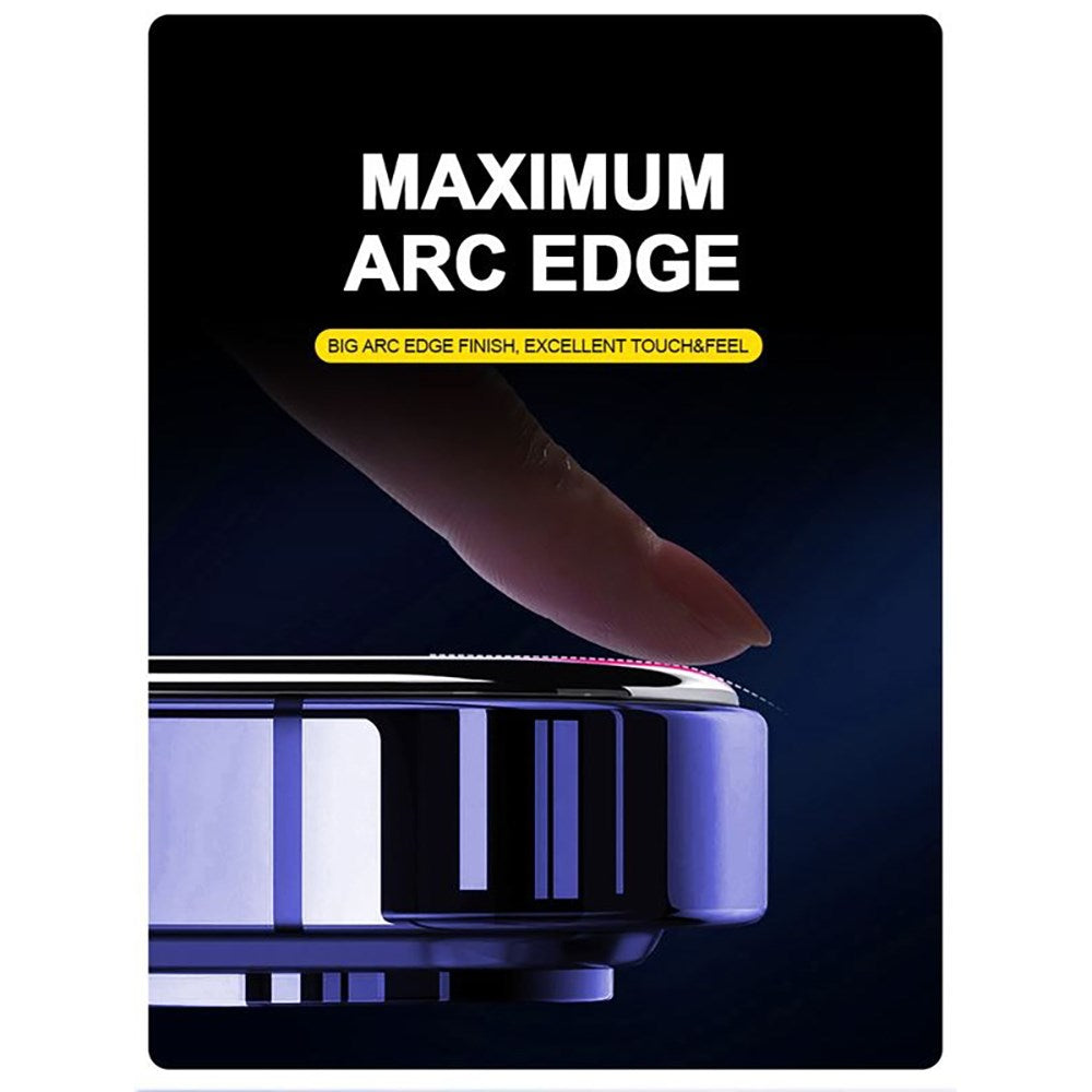 iPhone 16 Pro Max - Mobile Origin Skærmbeskyttelsesglas m. Applikator - Gennemsigtig / Sort Kant