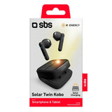 SBS Kobo Solar Twin True Wireless Høretelefoner m. Solcelleopladning - Sort