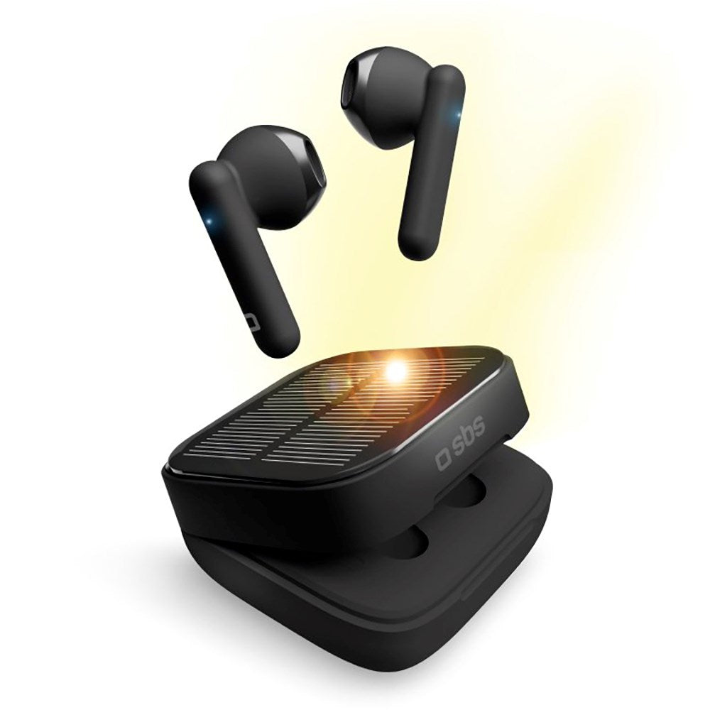 SBS Kobo Solar Twin True Wireless Høretelefoner m. Solcelleopladning - Sort