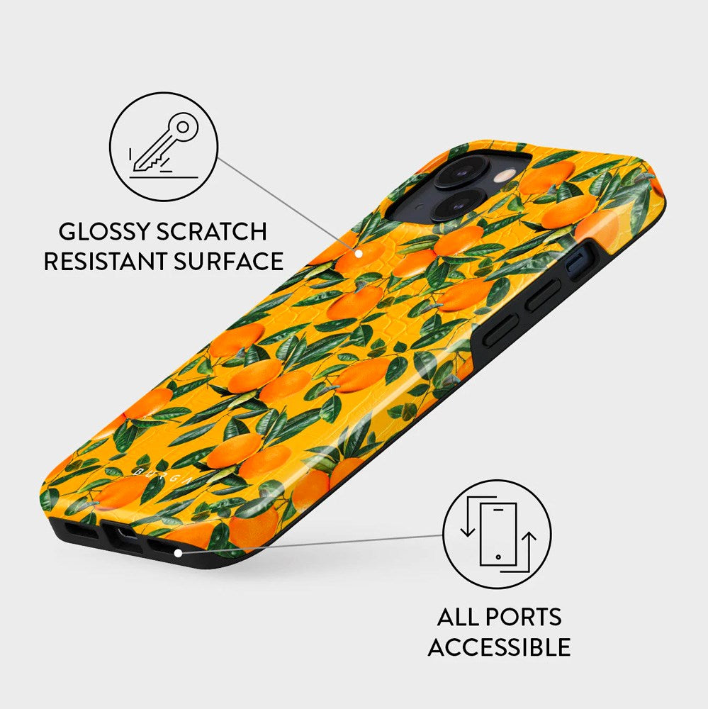 iPhone 14 Burga Tough Fashion Cover - Orange Lemonade