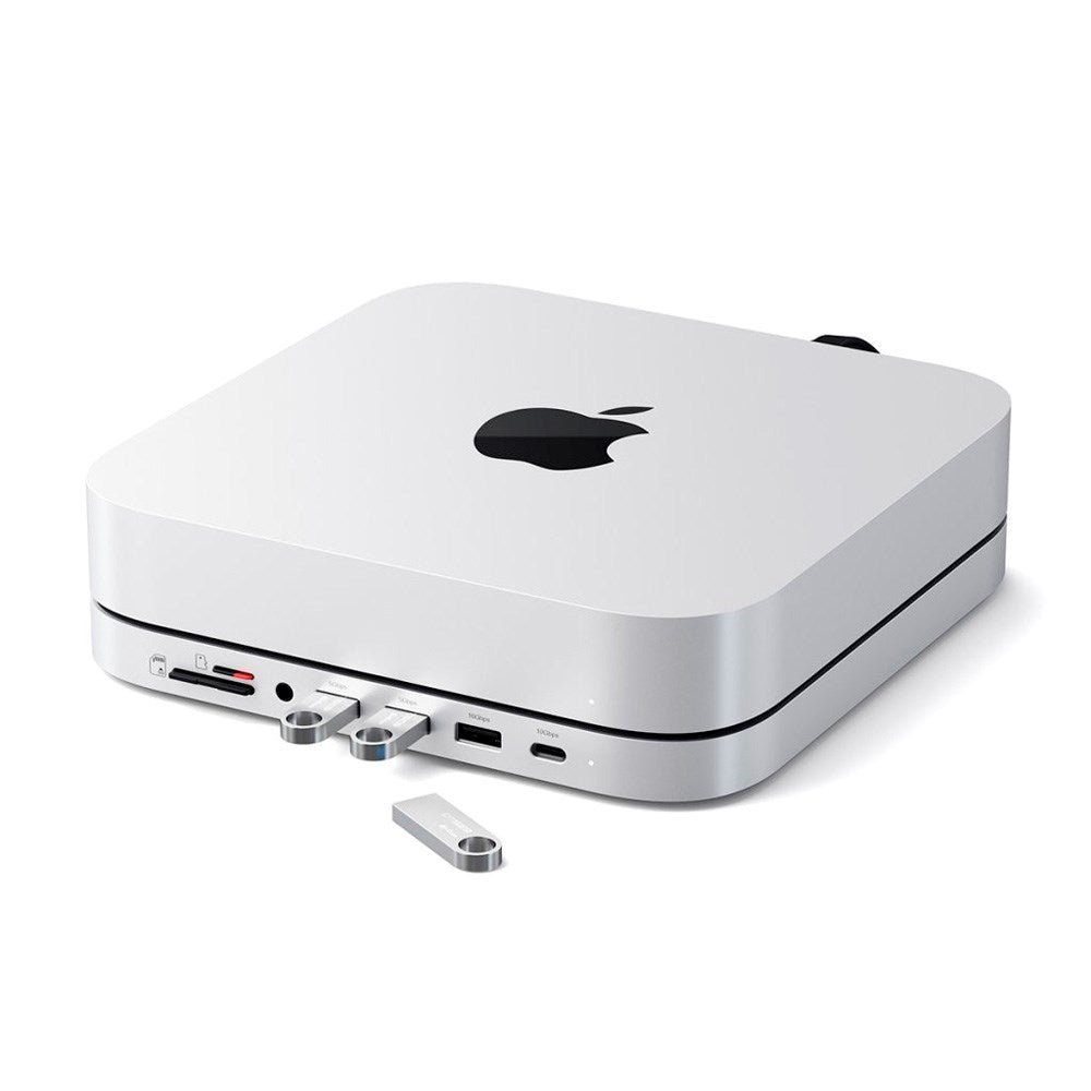 Satechi Hub Docking Station for Mac Mini & Mac Studio m. M.2 SSD - Sølv