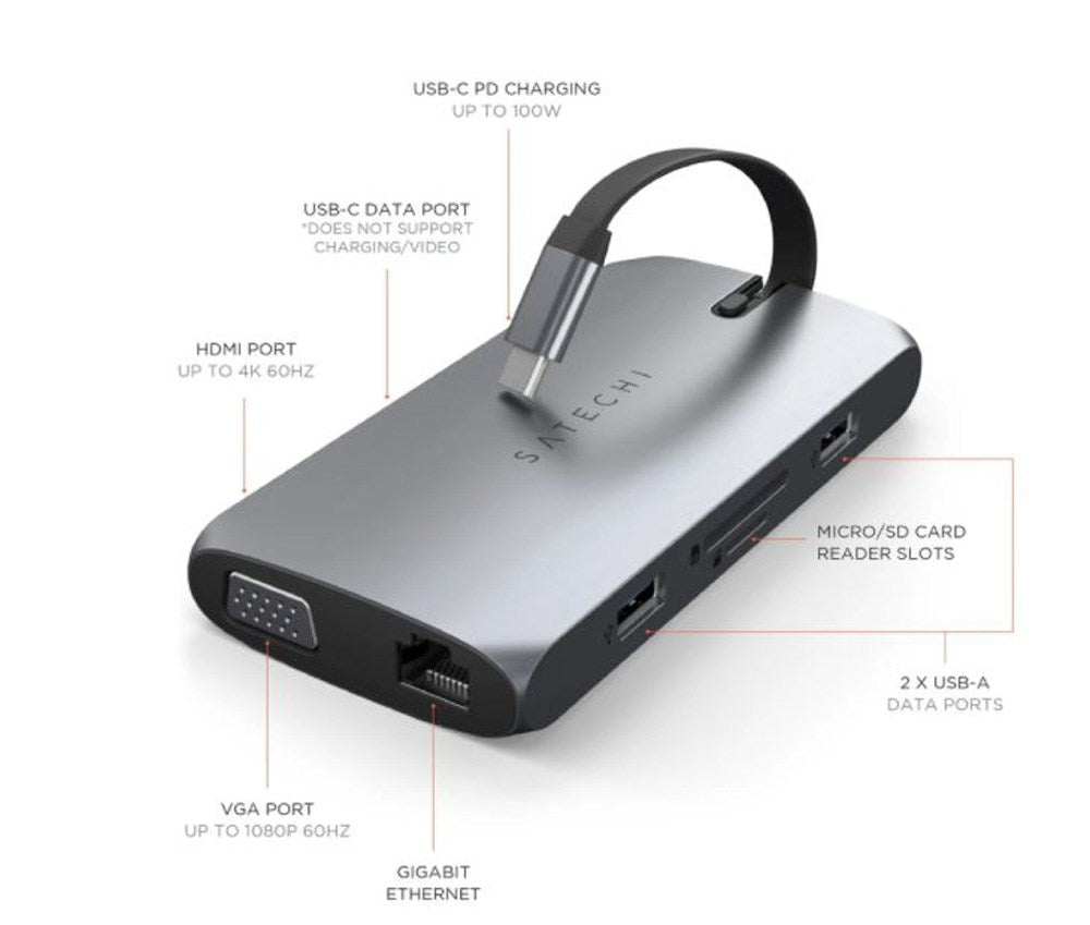 Satechi Multiadapter USB-C - Sølv