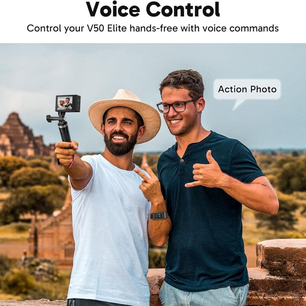 AKASO Action Kamera V50 Elite m. 4K - UHD - 60FPS - Sort