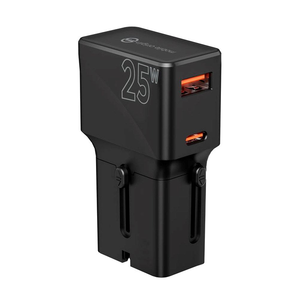 Mobile Origin - Rejse Adapter - EU/US/UK/AU - 25W - Sort