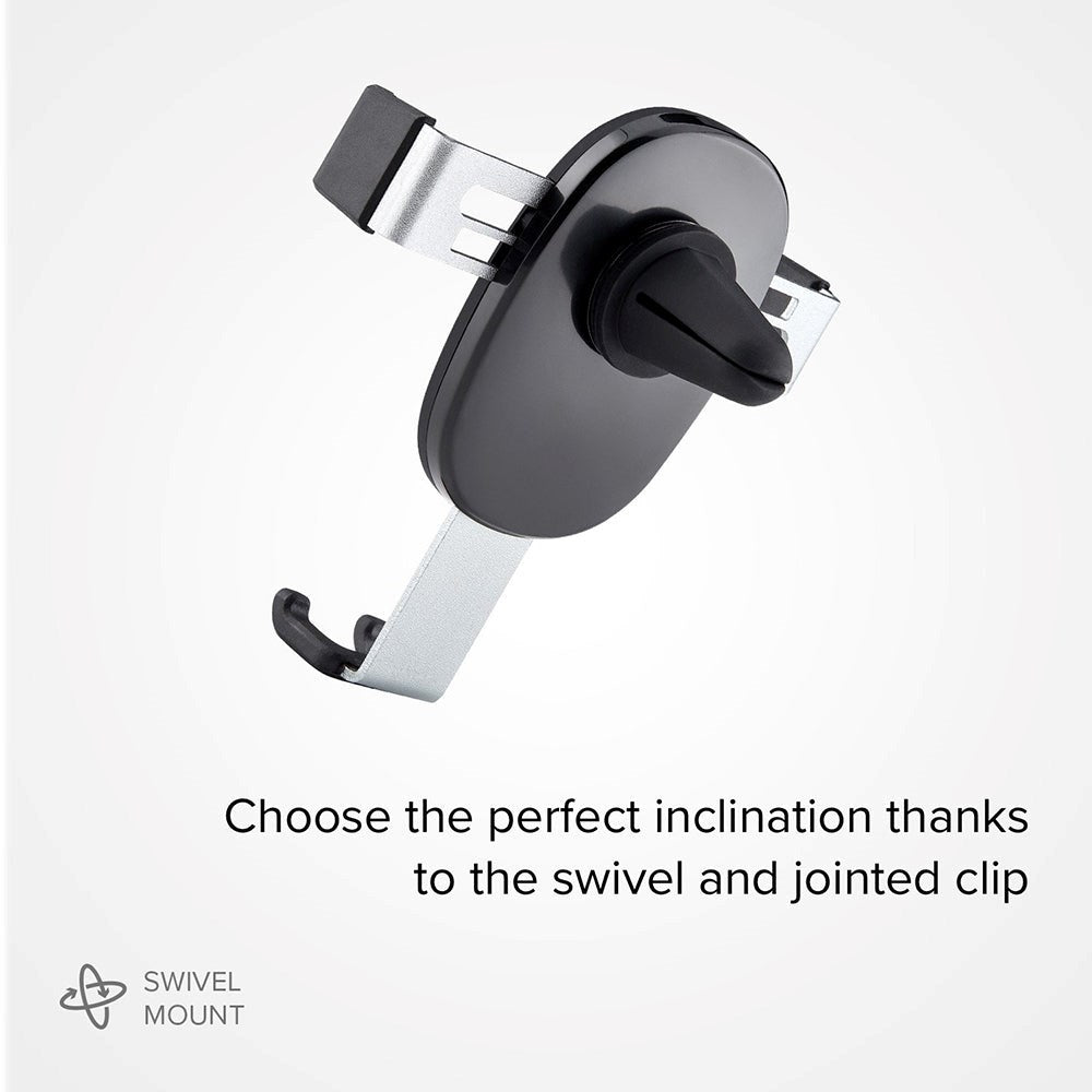 SBS Gravity Mobilholder til Bilens Ventilationsudgang - Max Mobil: 85mm - Sort