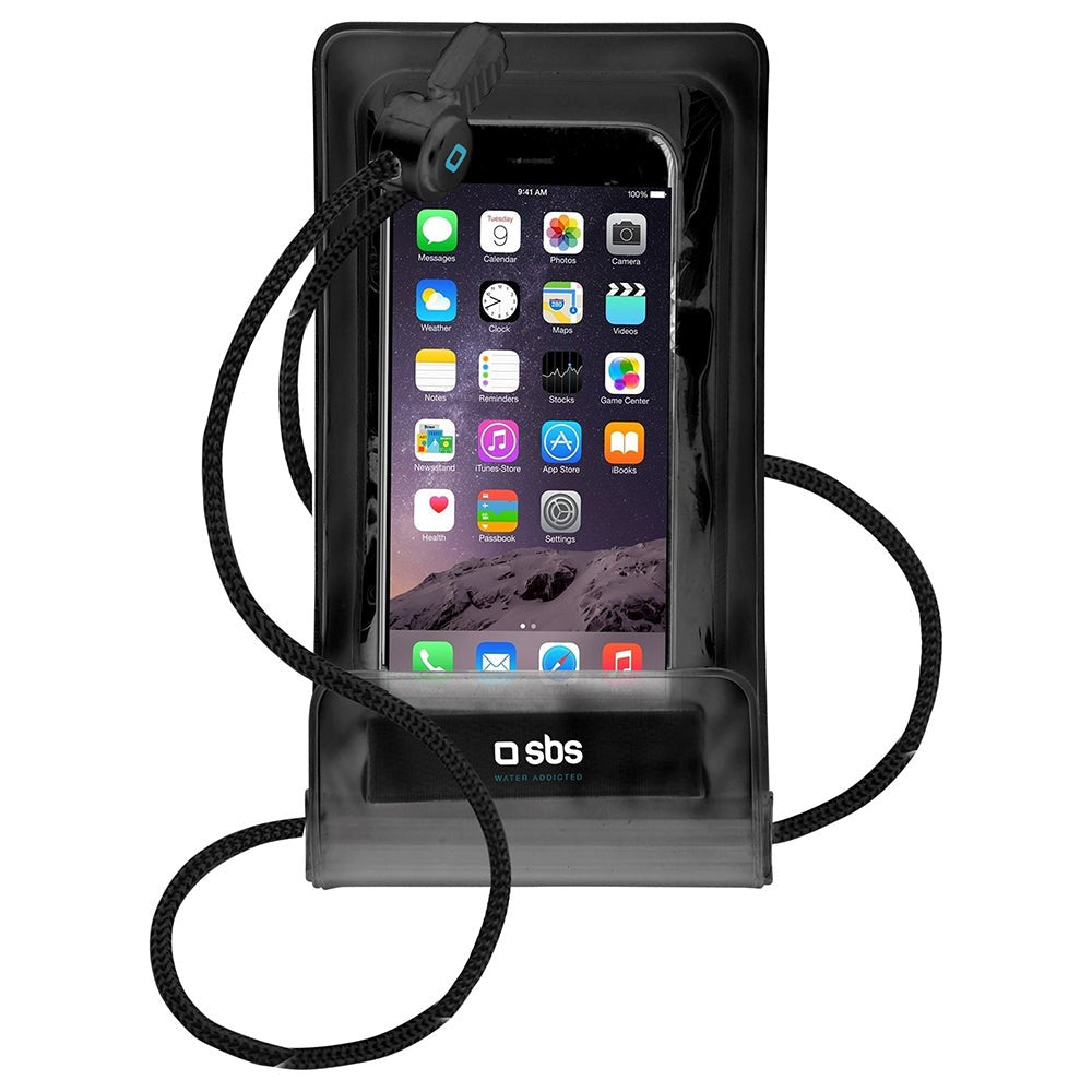 SBS Universal Vandafvisende Etui - (Maks. Mobilstørrelse: 161 x 78 mm) - Sort / Gennemsigtig