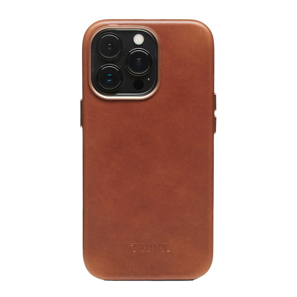 Trunk iPhone 13 Pro Max Ægte Læder Bagside Cover - Brun