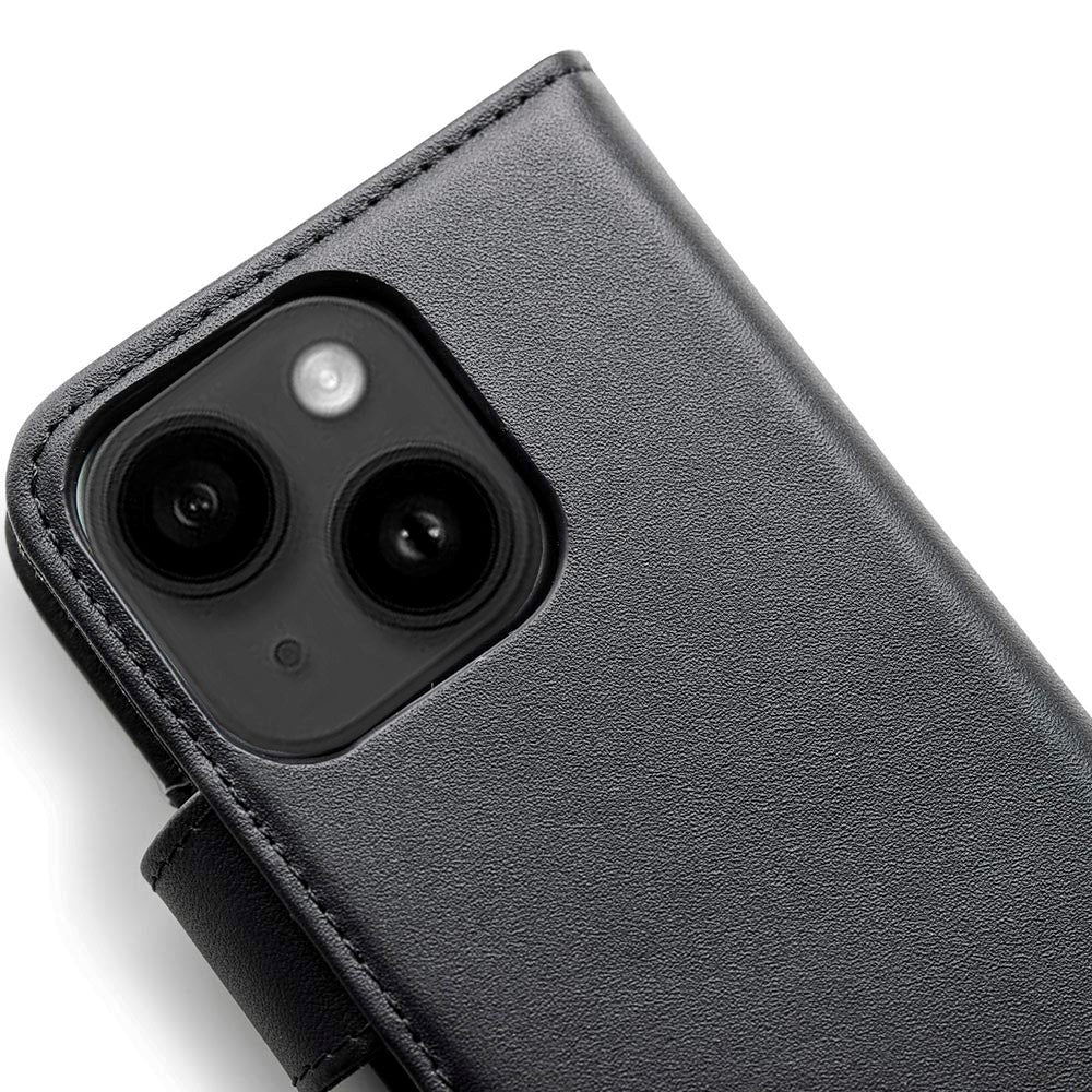 Trunk iPhone 13 2-i-1 Ægte Læder Flip Cover m. Pung - Sort