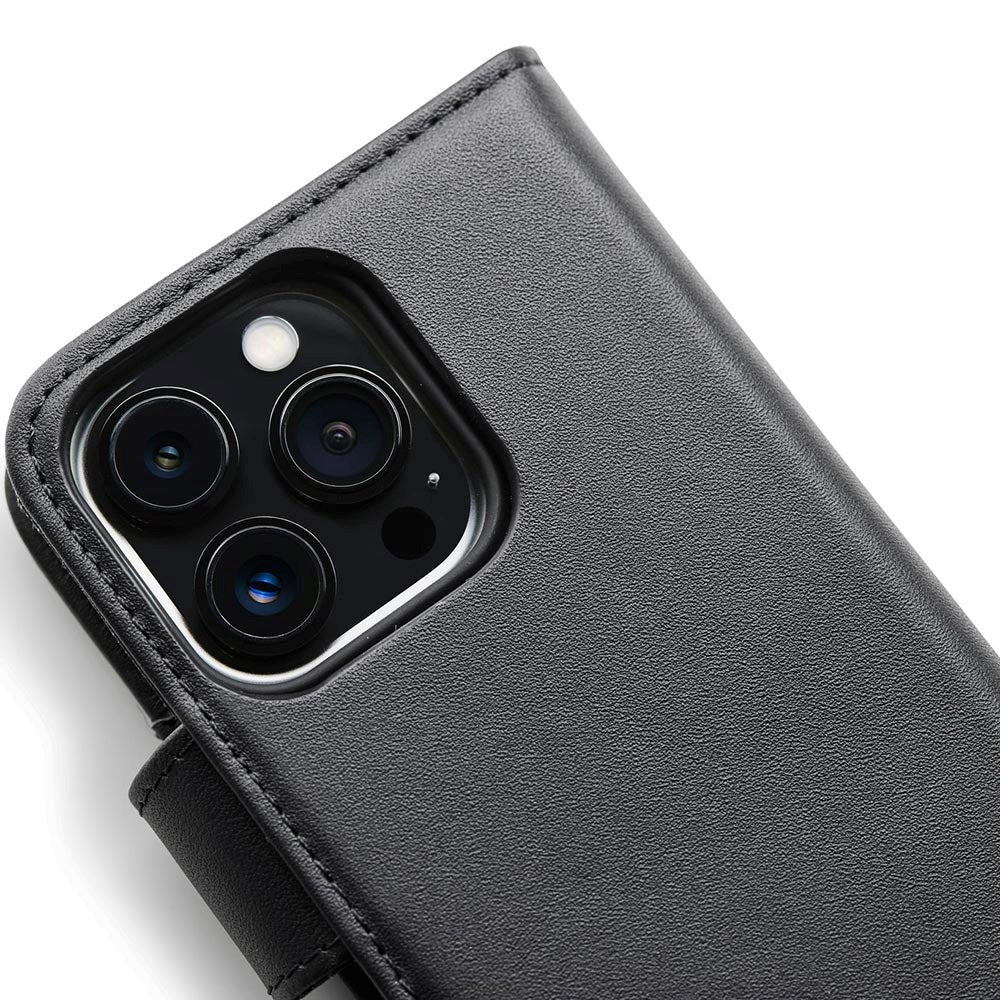 Trunk iPhone 13 Pro 2-i-1 Ægte Læder Flip Cover m. Pung - Sort