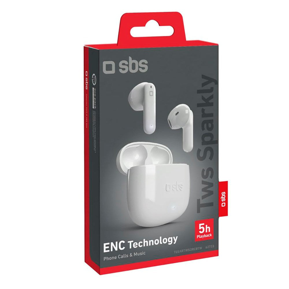 SBS Sparkly Bluetooth True Wireless Høretelefoner - Hvid