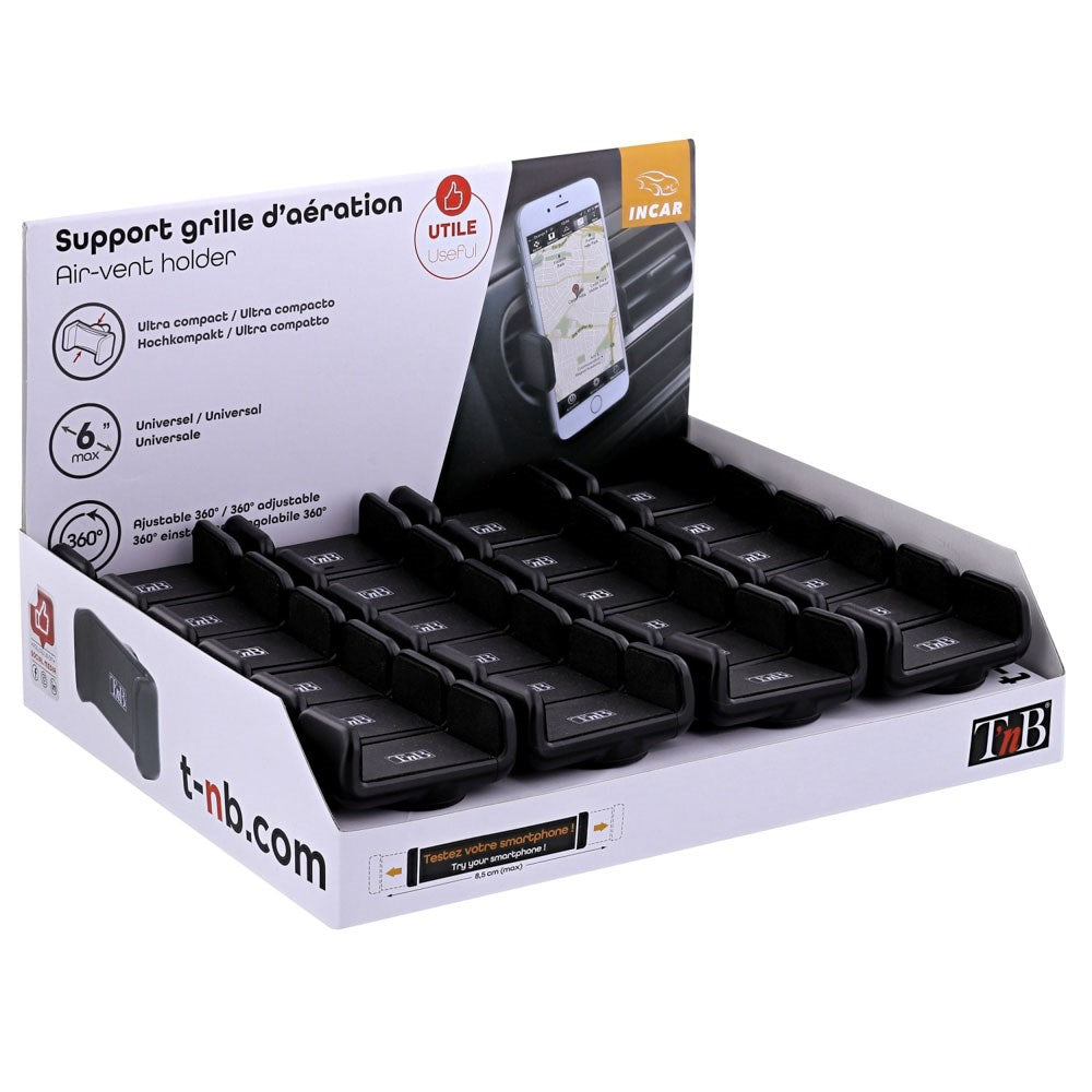Mobilholder til Bil T'NB - Ventilationsrist - Sort