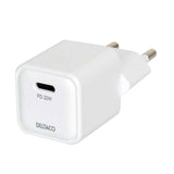 Deltaco Vægoplader m. USB-C PD 20W - Mini - Hvid