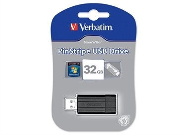 VERBATIM USB Stik 32 GB Store 'N' Go Pin Stripe - Sort