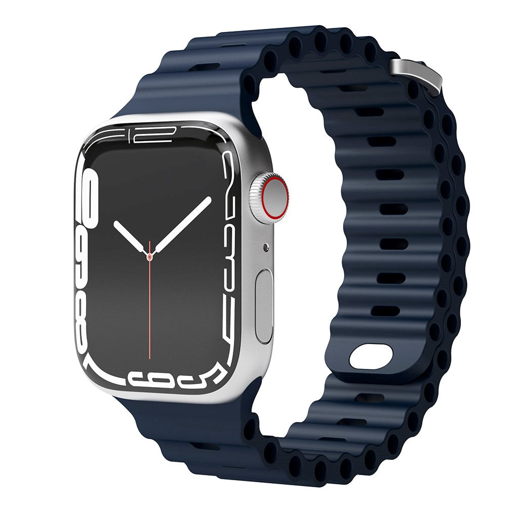 Vonmählen Apple Watch (38/40/SE/41/42mm) Wave Silikone Rem - Blå