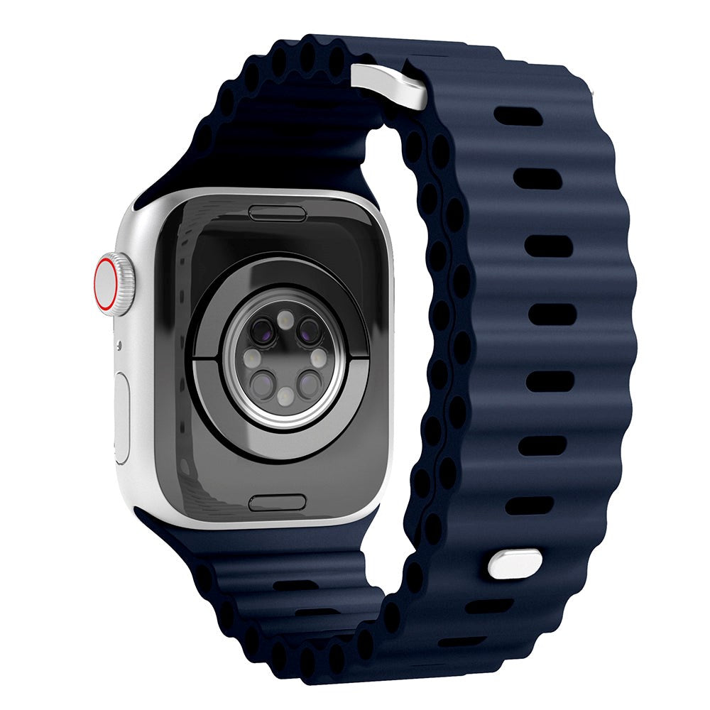 Vonmählen Apple Watch (38/40/SE/41/42mm) Wave Silikone Rem - Blå