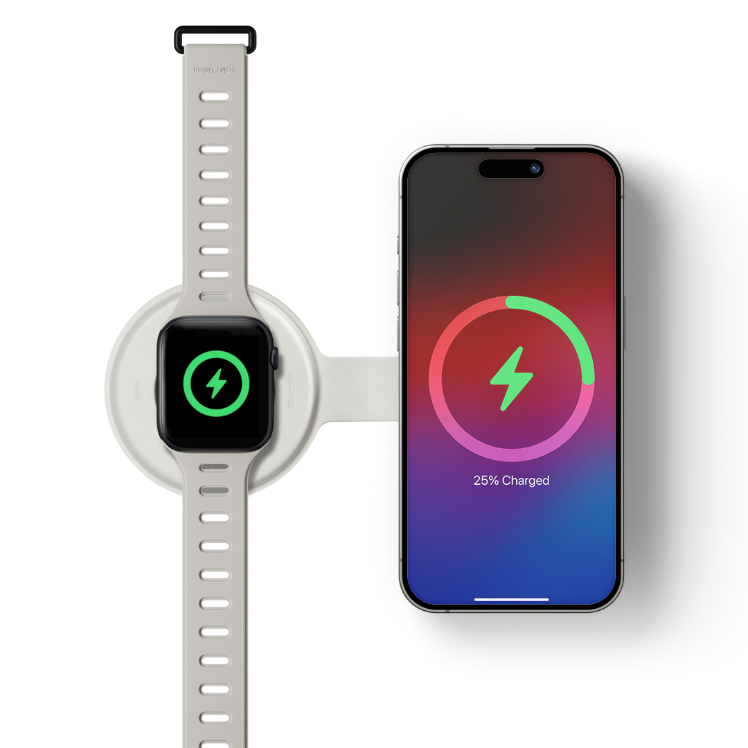 Native Union Voyage - 2-i-1 Qi2 Trådløs Oplader - Beige