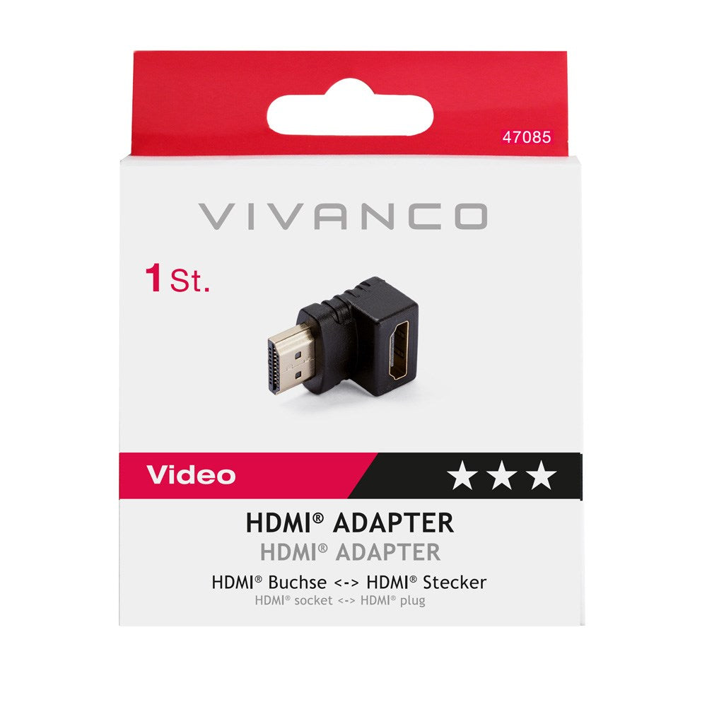 Vivanco HDMI Adapter (Hun til Han) - 90° Vinkel - Sort