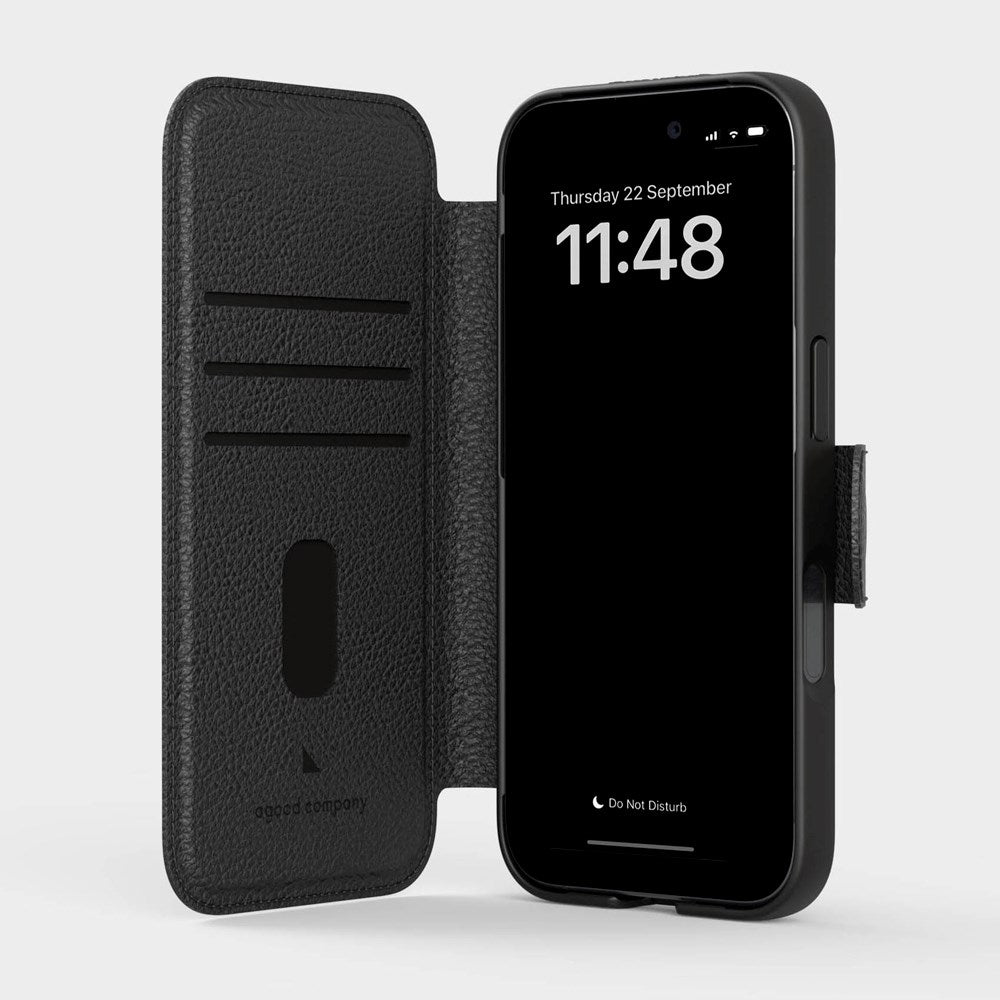 agood company iPhone 16 Plus Circular Læder Cover m. Pung - Sort