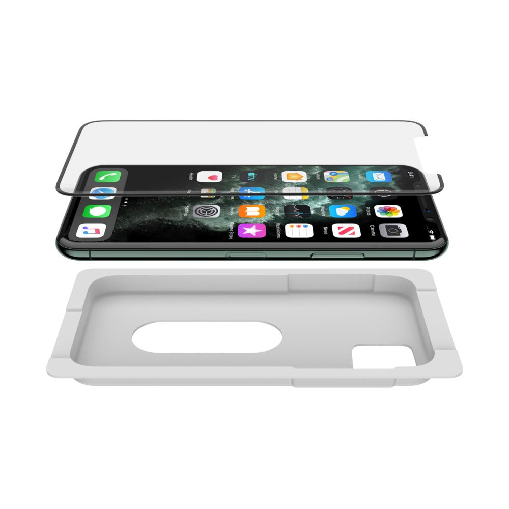 iPhone 11 Pro / Xs / X Belkin InvisiGlass UltraCurve Skærmbeskyttelse - Case Friendly - Sort Ramme