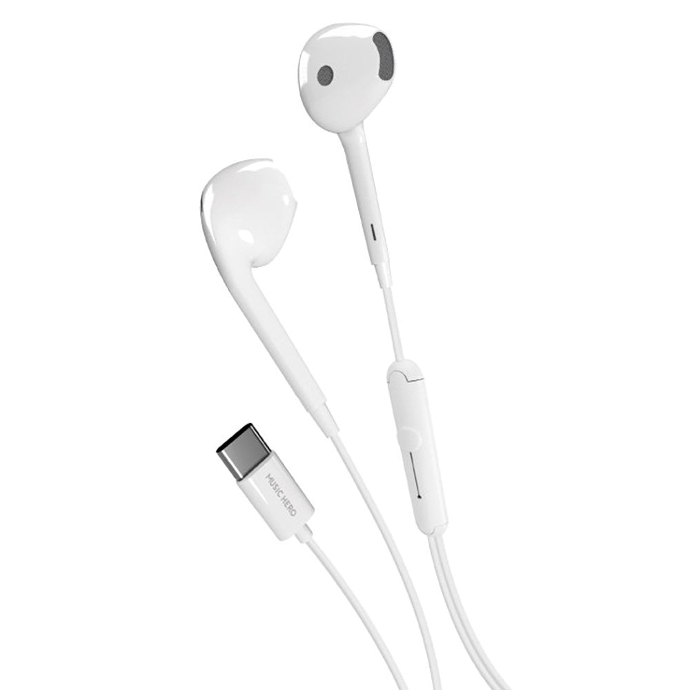 MUSIC HERO Tubb In-Ear Høretelefoner m. USB-C & Mikrofon - Hvid
