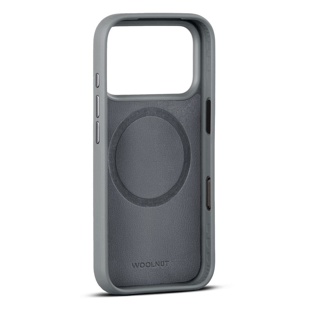 iPhone 17 Pro - WOOLNUT Ægte Læder Bagside Cover - MagSafe Kompatibel - Grå