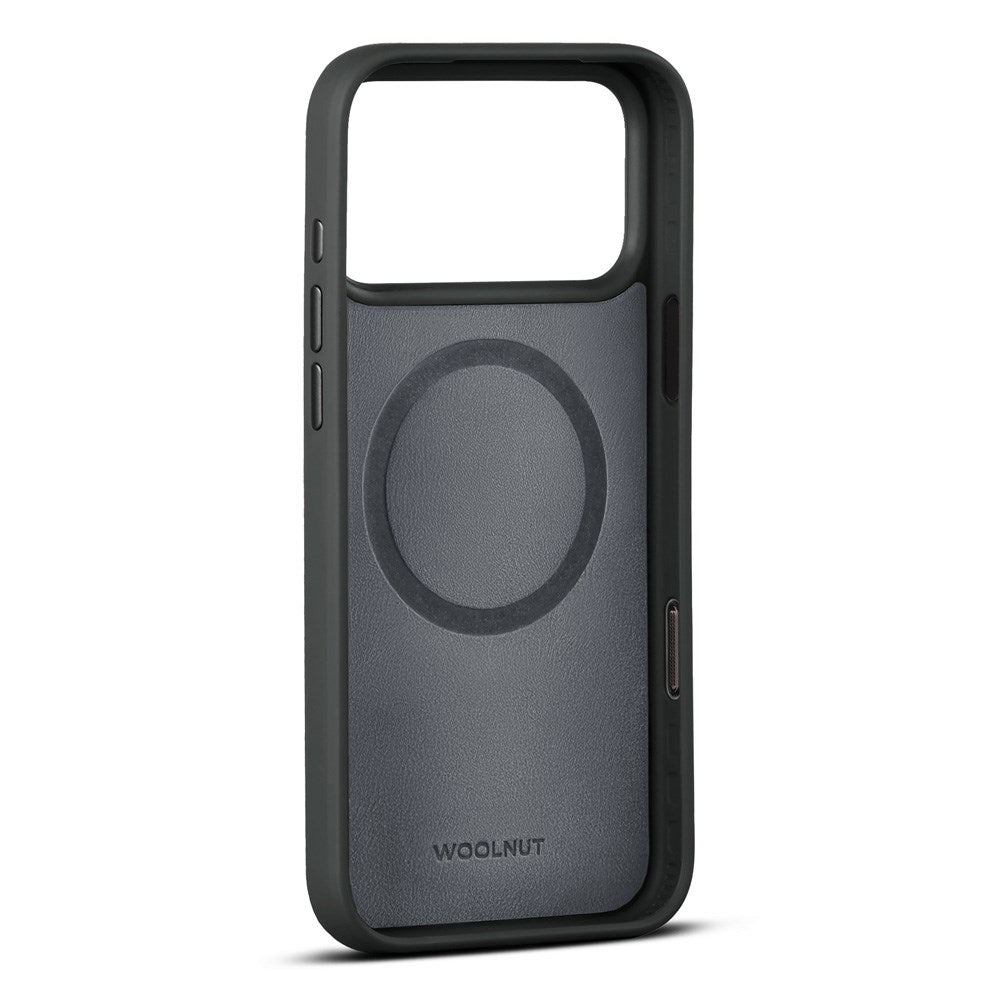 iPhone 17 Pro Max - WOOLNUT Ægte Læder Bagside Cover - MagSafe Kompatibel - Sort