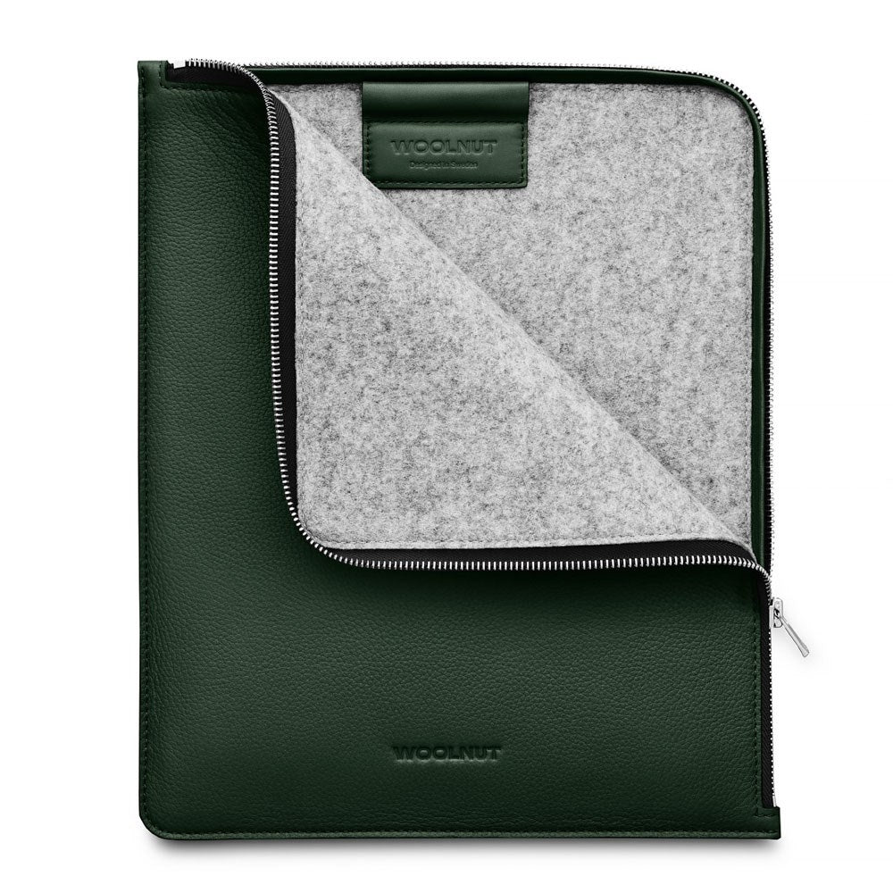 Woolnut Ægte Læder Sleeve til iPad / Tablet (26.5 x 32.5 cm) - Grøn