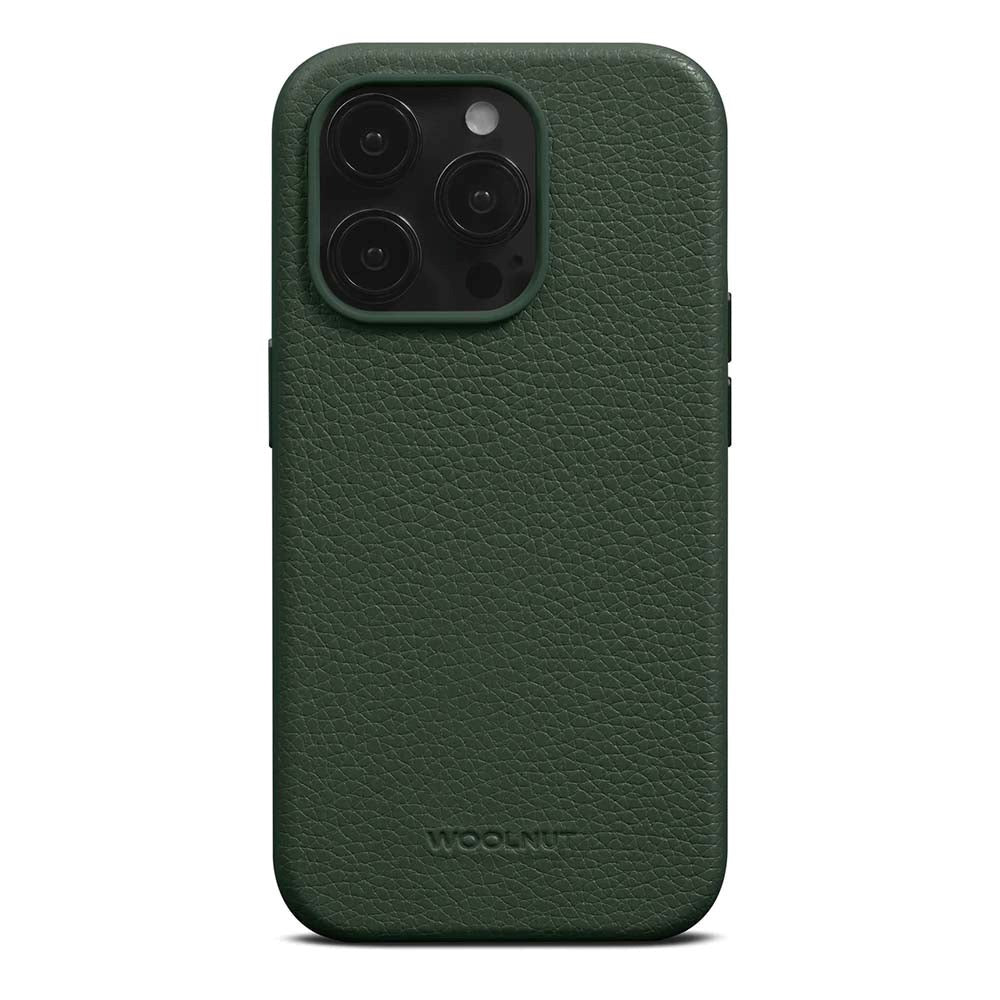 iPhone 15 Pro Max WOOLNUT Ægte Læder Mobil Cover - MagSafe Kompatibel - Grøn