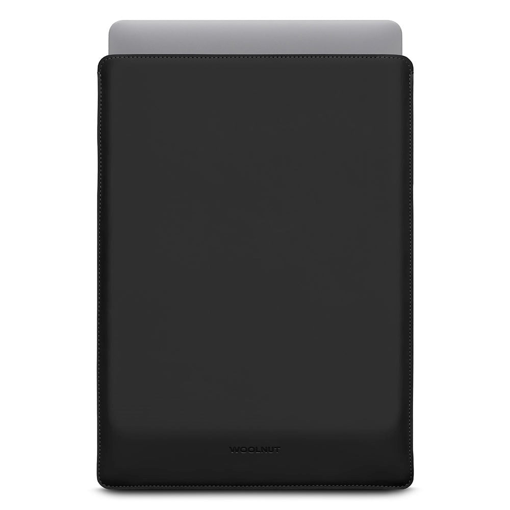Woolnut Coated PU Læder MacBook / Laptop Sleeve (370 x 260mm) - Sort