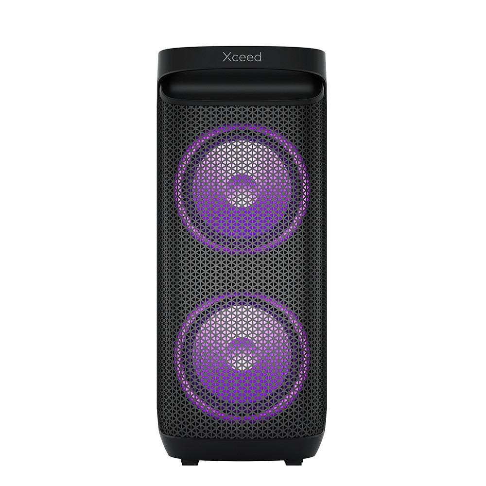 Xceed Sound Transporterbar 10" Bluetooth Højtaler - inkl. Trådløs Mikrofon & Lys - Sort