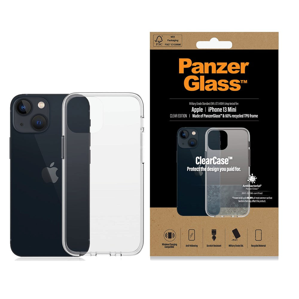 iPhone 13 Mini PanzerGlass ClearCase Antibakteriel Case - Gennemsigtig