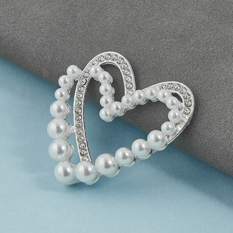 Hjerteformet 3D Klistermærke til Mobil - Sølv / Hvid