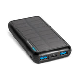 SBS Solar Powerbank m. 2x USB-A 10W IC - 10.000 mAh - Sort