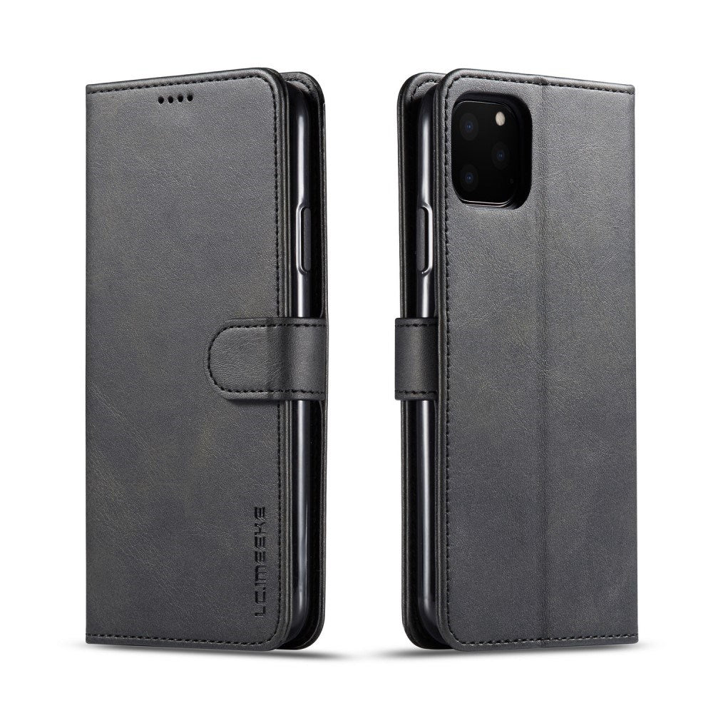 iPhone 11 Pro Max - Kunstlæder Flip Cover m. Kortholder & Ståfunktion - Sort