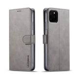 iPhone 11 Pro Max - Kunstlæder Flip Cover m. Kortholder & Ståfunktion - Grå