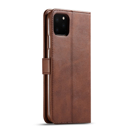 iPhone 11 Pro Max - Kunstlæder Flip Cover m. Kortholder & Ståfunktion - Mørkebrun