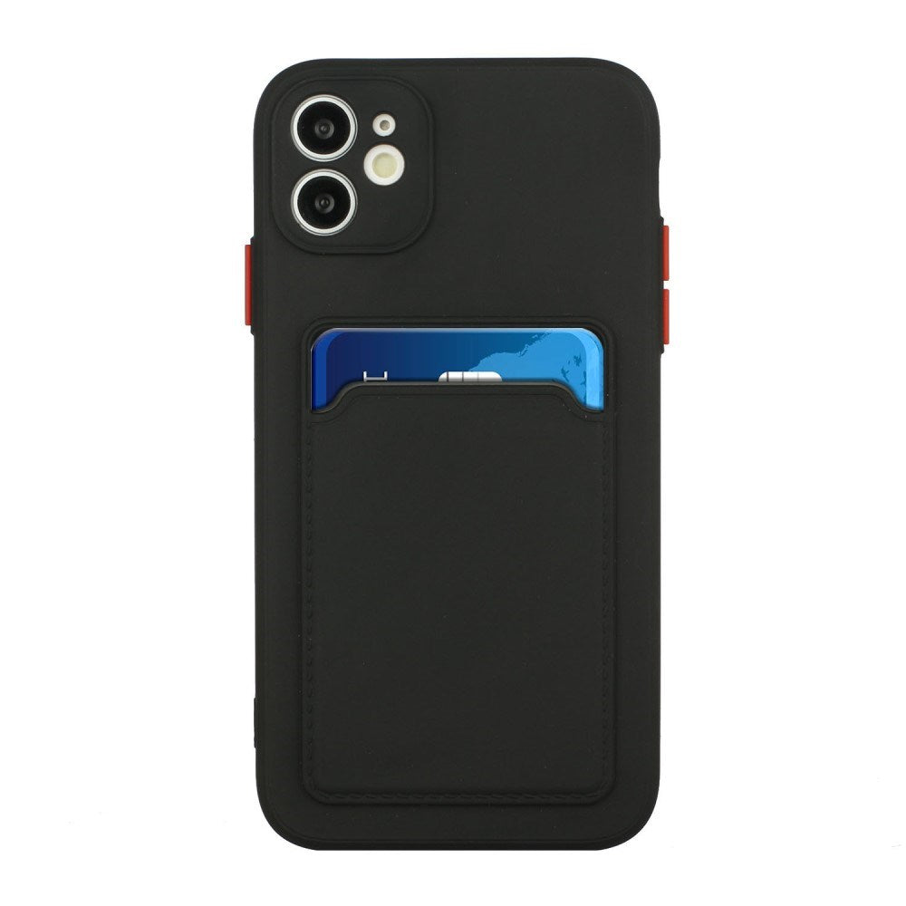 EIDERWOOD - iPhone 12 Mini - Fleksibelt Plastik Cover m. Kortholder - Sort