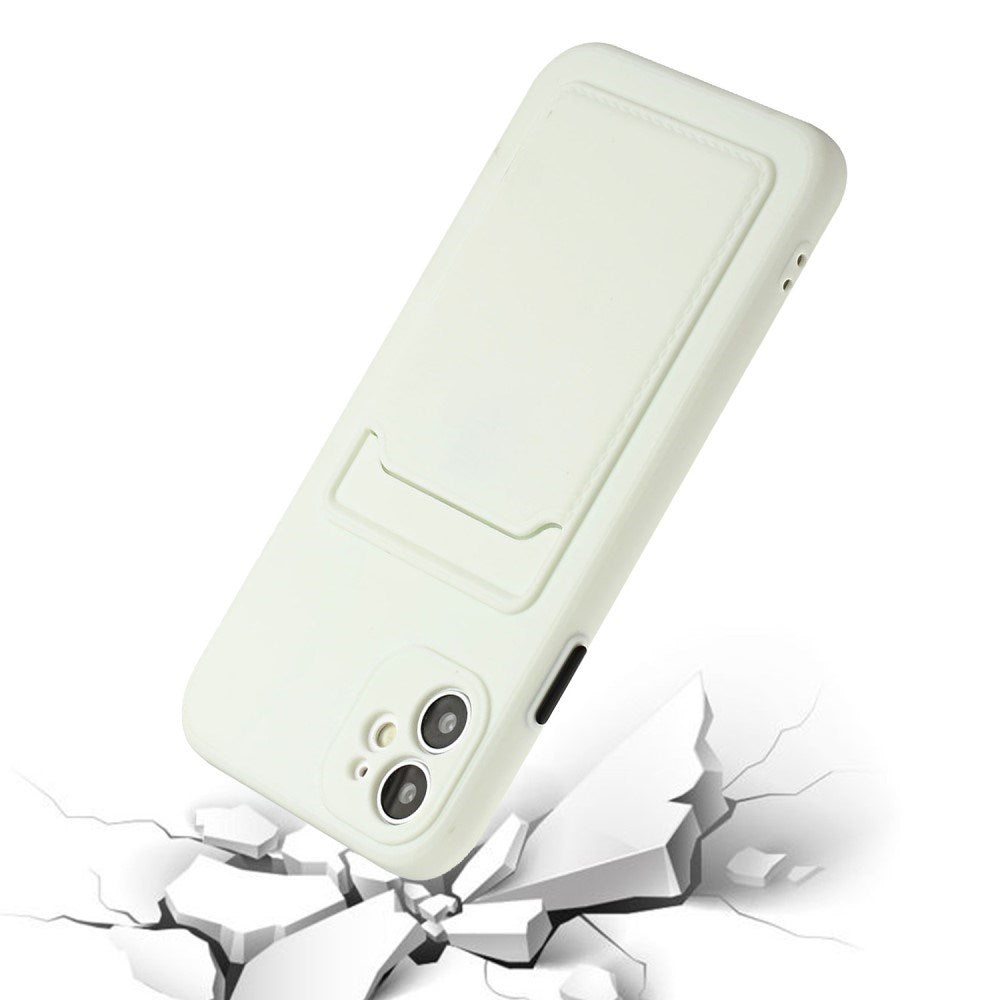 EIDERWOOD - iPhone 12 Mini - Fleksibelt Plastik Cover m. Kortholder - Hvid