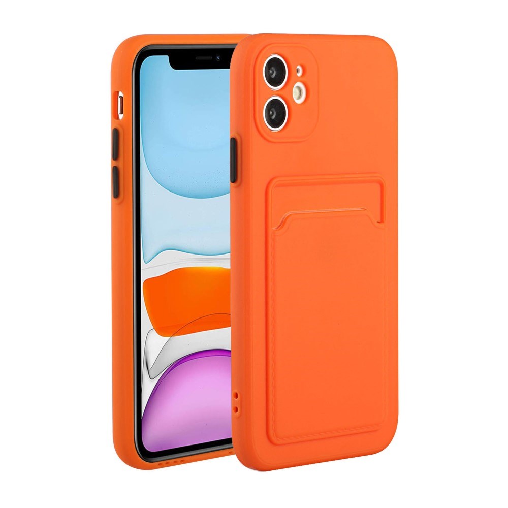 EIDERWOOD - iPhone 12 Mini - Fleksibelt Plastik Cover m. Kortholder - Orange