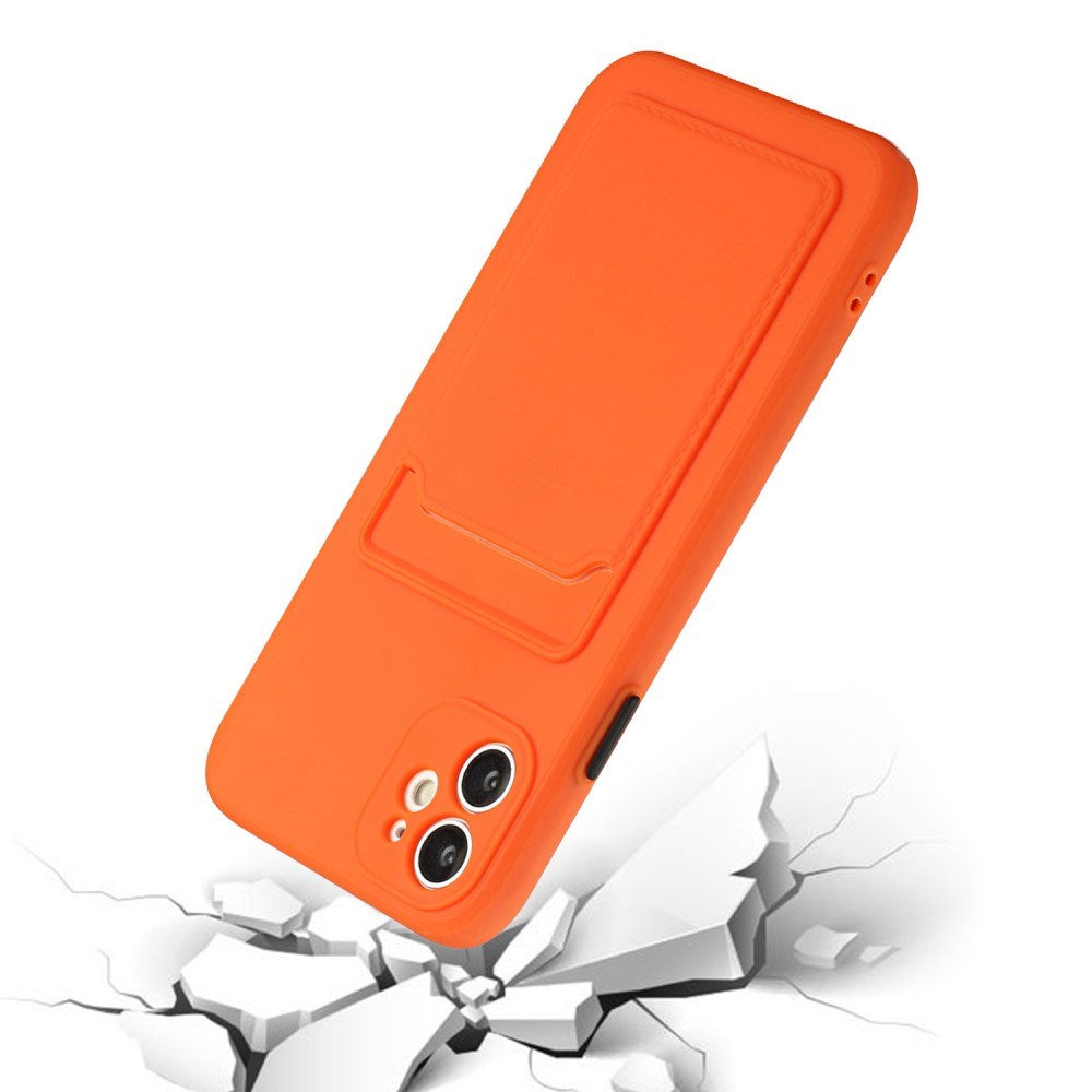 EIDERWOOD - iPhone 12 Mini - Fleksibelt Plastik Cover m. Kortholder - Orange