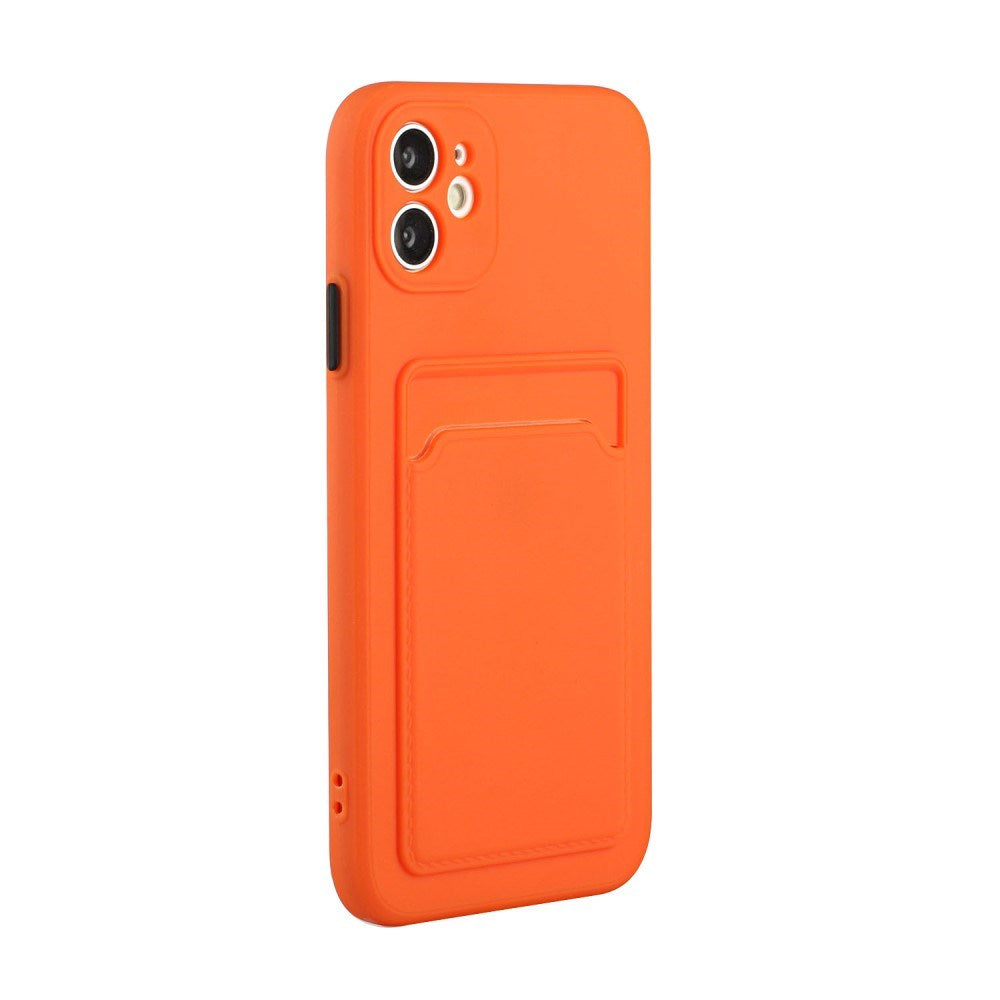 EIDERWOOD - iPhone 12 Mini - Fleksibelt Plastik Cover m. Kortholder - Orange