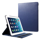 iPad 4 / 3 / 2 - EIDERWOOD Kunstlæder Flip Cover m. Elastik & Roterbar Funktion - Blå
