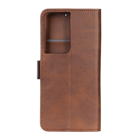 EIDERWOOD Samsung Galaxy S21 Ultra Kunstlæder Flip Cover - Pung og Ståfunktion - Brun