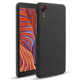 Samsung Galaxy Xcover 5 - EIDERWOOD Stofbetrukket Plastik Cover - Sort