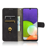 EIDERWOOD - Samsung Galaxy A22 (4G) - Kunstlæder Flip Cover m. Kortholder & Ståfunktion - Sort