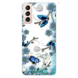EIDERWOOD Samsung Galaxy S22+ (Plus) Fleksibelt Plastik Mobil Cover m. Flot Motiv - Blå Blomster & Hjerter