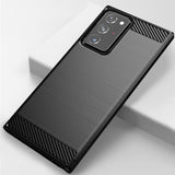 EIDERWOOD Samsung Galaxy Note 20 Ultra Brushed Carbon Fiber Fleksibelt Plastik Bagside Cover - Sort