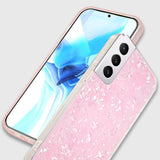 Samsung Galaxy S21 FE IPAKY Hybrid Mobil Cover m. Perlemorseffekt - Lyserød