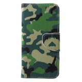 Huawei P20 Lite Læder Mobil Cover m. Pung & Ståfunktion - Camouflage