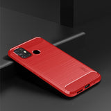 Motorola Moto G10 / G20 / G30 Mofi Brushed Carbon Fiber Fleksibelt Plastik Mobil Cover - Rød